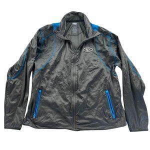 ACX Mens Activewear Jacket Large Gray Outdoors Full Zip Stand Collar Performance